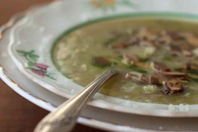 Leek soup with dill oil from 101 Cookbooks
