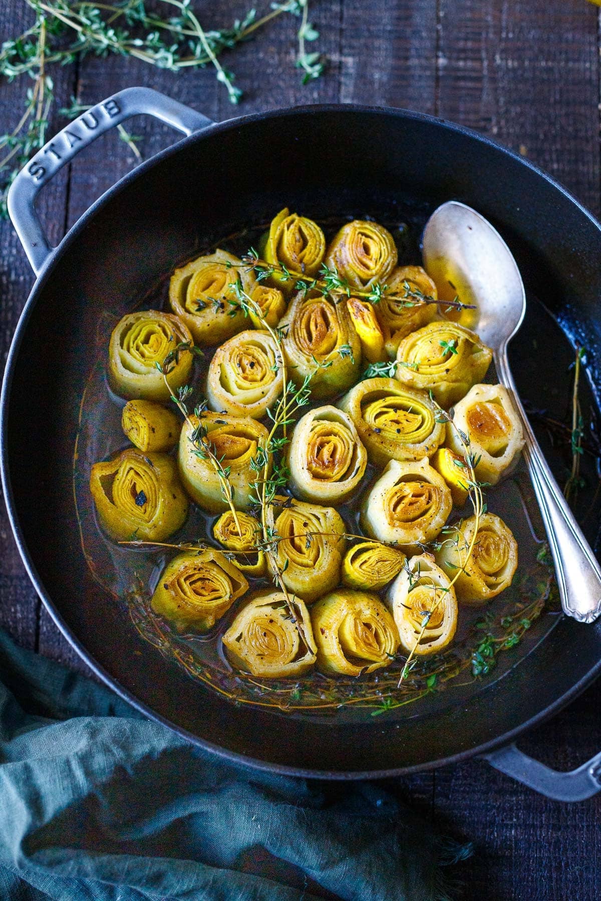 Braised leeks with thyme from Feasting at Home