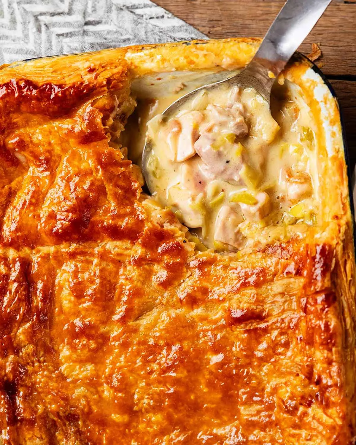 Chicken and leek pie from RecipeTin Eats