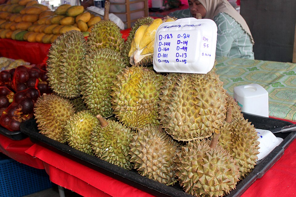 Durian on sale at fruits market, Jalan, Kota Kinabalu 19
