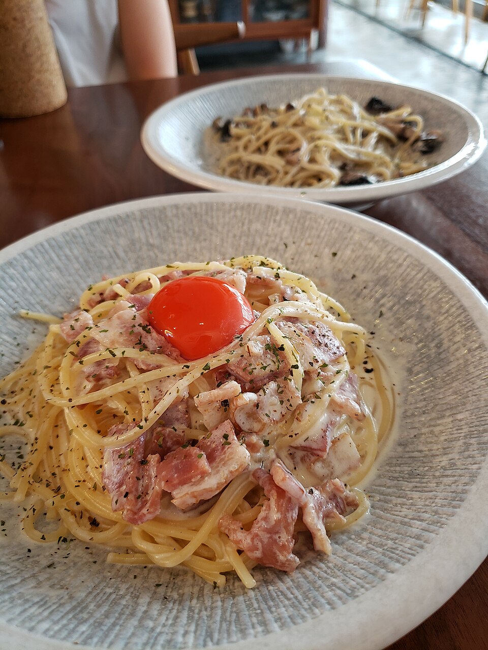 Spaghetti Carbonara with Japanese Raw Egg