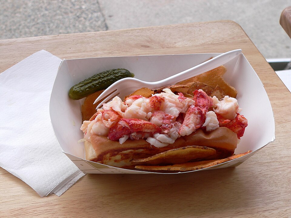Lobster Roll at the Lobster Claw, Bar Harbor