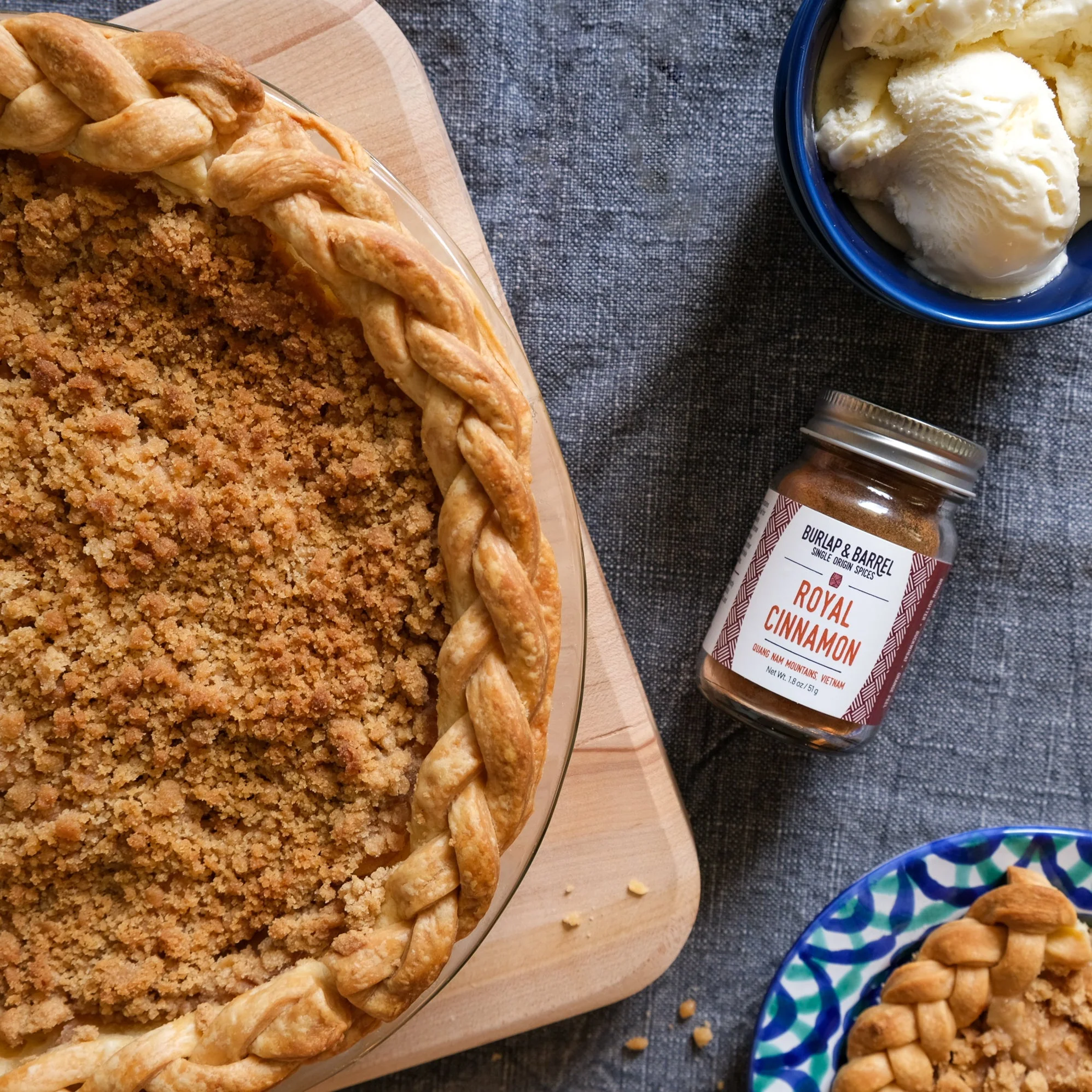 Royal cinnamon apple pie, made with Royal Cinnamon from Burlap & Barrel