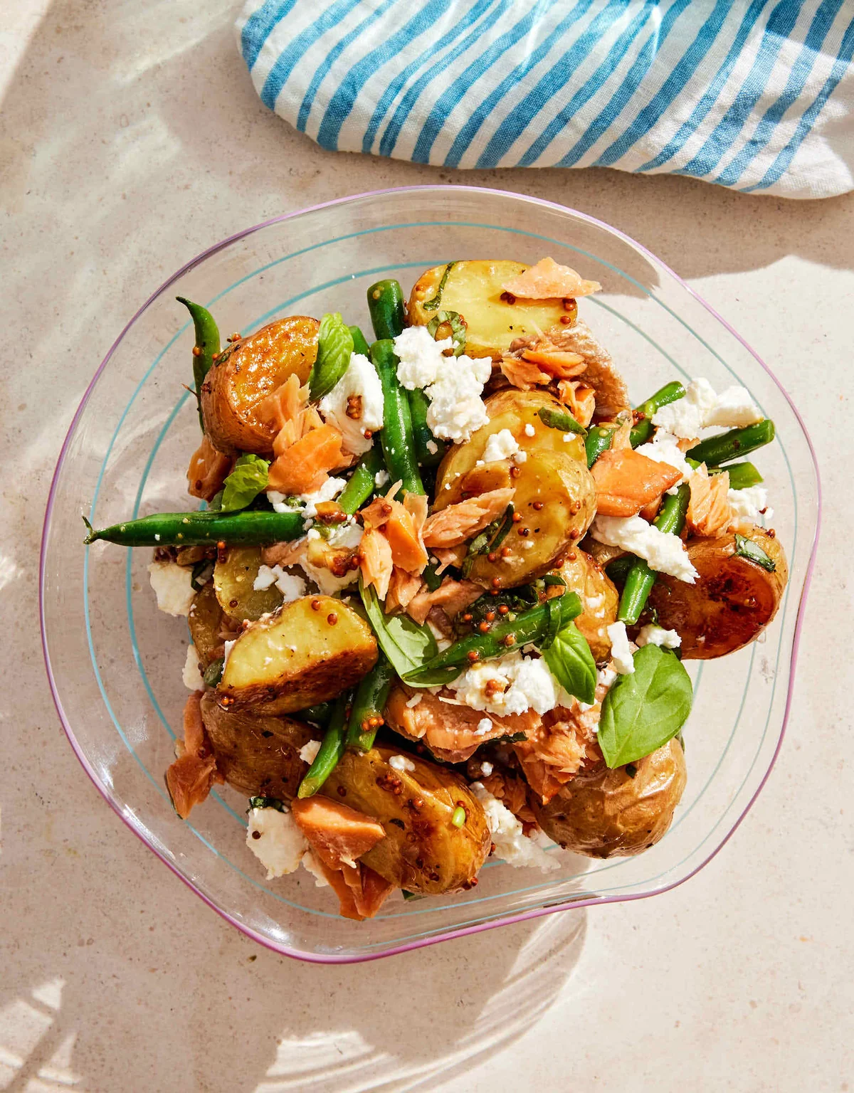 Smoked salmon potato salad, made with The Smoked Salmon Lover's Trio from Fishwife