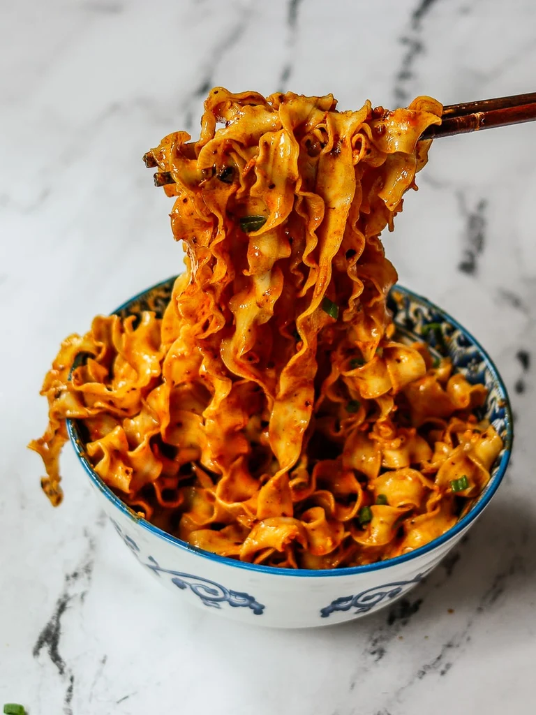 Five-minute spicy peanut noodles, made with Original Sichuan Chili Crisp from Fly By Jing