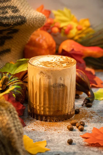 Pumpkin cream Vietnamese iced coffee, made with Loyalty (robusta and arabica) from Nguyen Coffee Supply